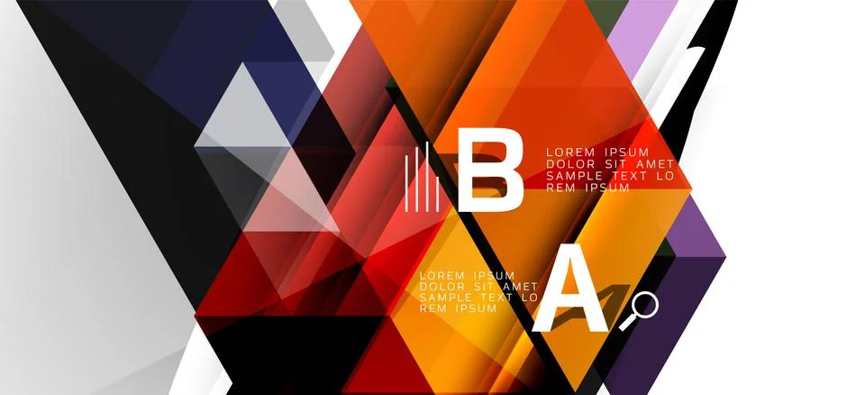 Abstract triangle pattern, colorful backdrop. Presentation template. Modern Stock Illustration
