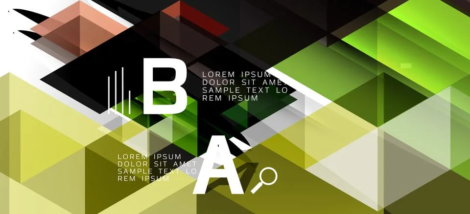 Abstract triangle pattern, colorful backdrop. Presentation template. Modern Stock Illustration