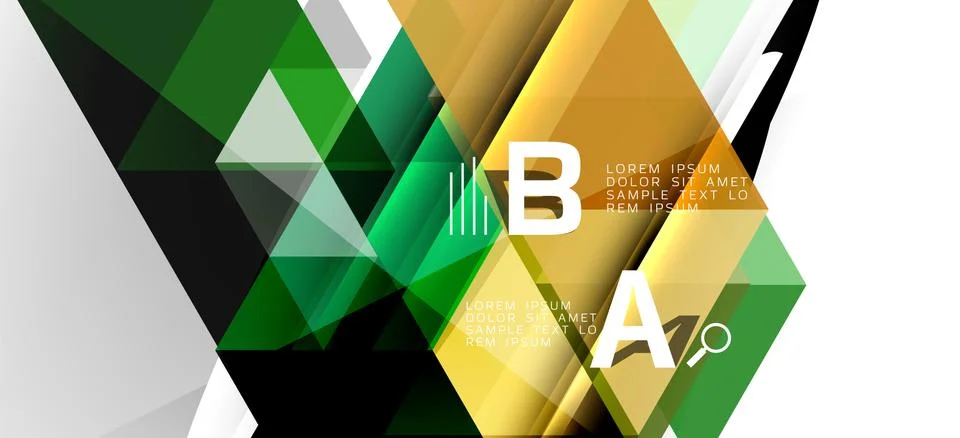 Abstract triangle pattern, colorful backdrop. Presentation template. Modern Illustrazione stock