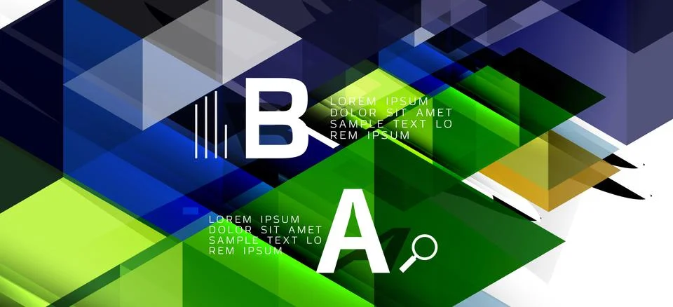 Abstract triangle pattern, colorful backdrop. Presentation template. Modern Stock Illustration