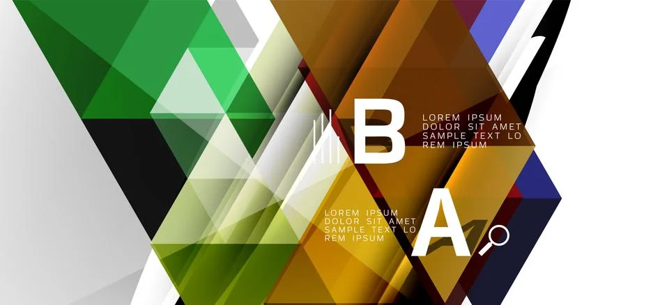 Abstract triangle pattern, colorful backdrop. Presentation template. Modern Stockillustratie