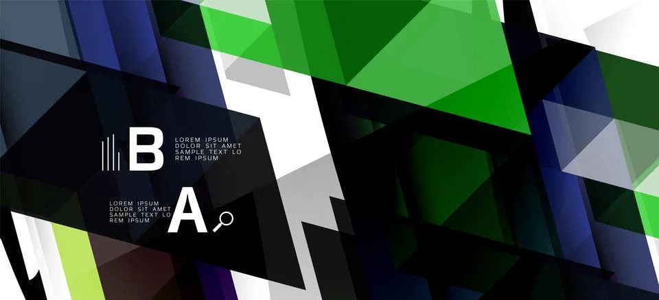 Abstract triangle pattern, colorful backdrop. Presentation template. Modern Stock Illustration