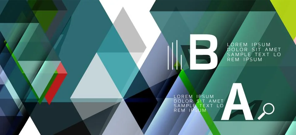 Abstract triangle pattern, colorful backdrop. Presentation template. Modern Illustrazione stock