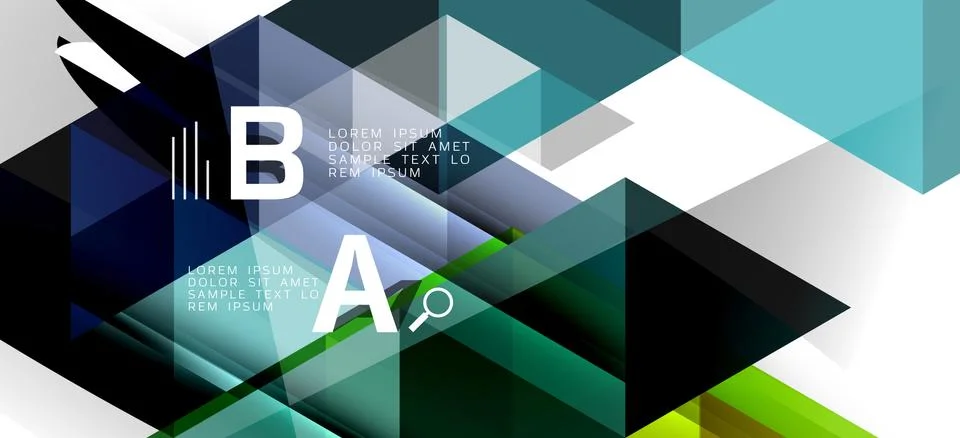 Abstract triangle pattern, colorful backdrop. Presentation template. Modern Stock Illustration