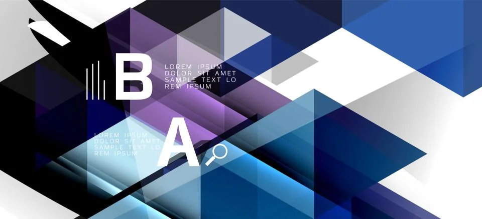 Abstract triangle pattern, colorful backdrop. Presentation template. Modern Stock Illustration