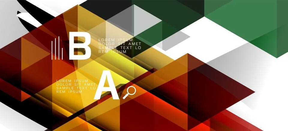 Abstract triangle pattern, colorful backdrop. Presentation template. Modern 스톡 일러스트