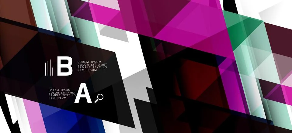 Abstract triangle pattern, colorful backdrop. Presentation template. Modern Stock Illustration