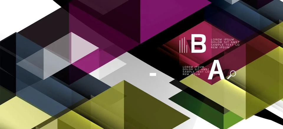 Abstract triangle pattern, colorful backdrop. Presentation template. Modern Illustrazione stock