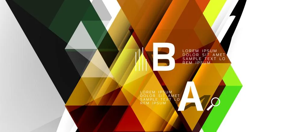 Abstract triangle pattern, colorful backdrop. Presentation template. Modern 스톡 일러스트