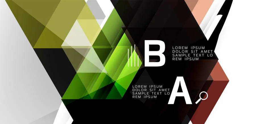 Abstract triangle pattern, colorful backdrop. Presentation template. Modern Illustrazione stock