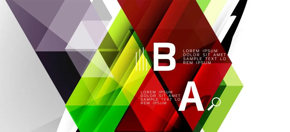 Abstract triangle pattern, colorful backdrop. Presentation template. Modern Illustrazione stock