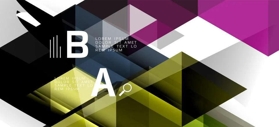 Abstract triangle pattern, colorful backdrop. Presentation template. Modern Illustrazione stock