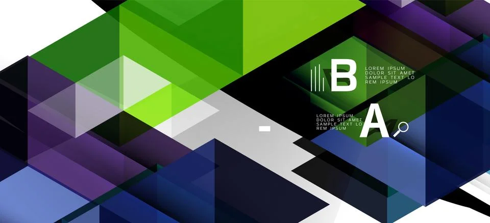 Abstract triangle pattern, colorful backdrop. Presentation template. Modern Illustrazione stock