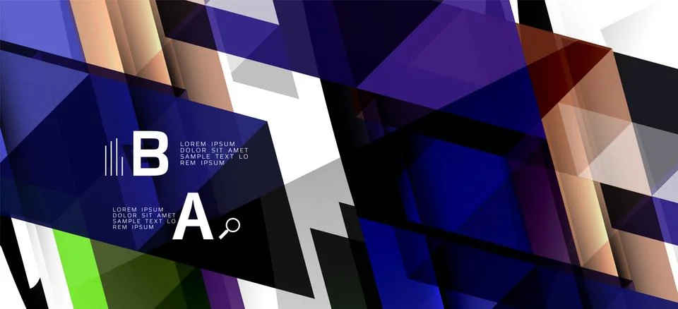 Abstract triangle pattern, colorful backdrop. Presentation template. Modern Illustrazione stock