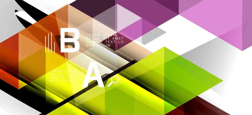 Abstract triangle pattern, colorful backdrop. Presentation template. Modern Stockillustratie