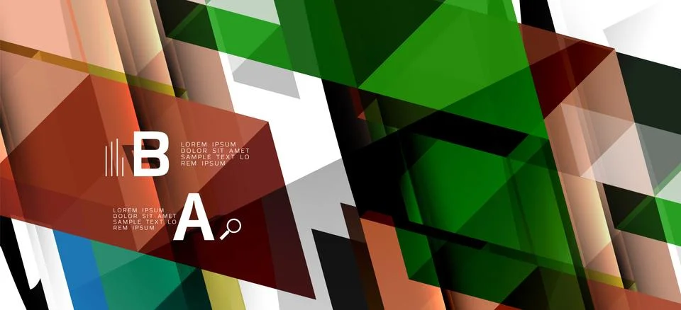 Abstract triangle pattern, colorful backdrop. Presentation template. Modern Stock Illustration