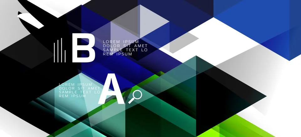 Abstract triangle pattern, colorful backdrop. Presentation template. Modern Stock Illustration