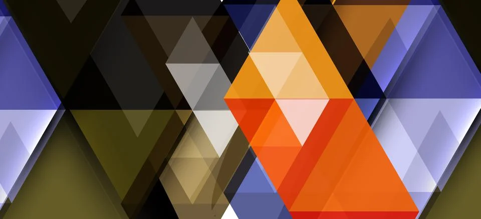 Abstract triangle pattern, colorful backdrop. Presentation template. Modern Stock Illustration