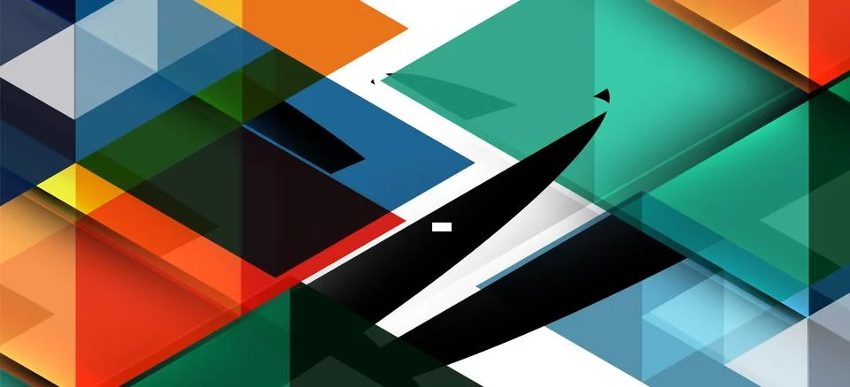 Abstract triangle pattern, colorful backdrop. Presentation template. Modern Stock Illustration