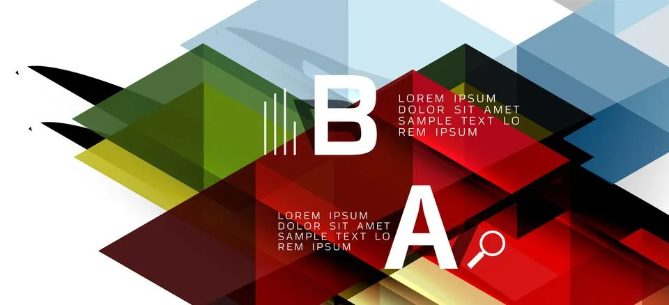 Abstract triangle pattern, colorful backdrop. Presentation template. Modern Stock Illustration