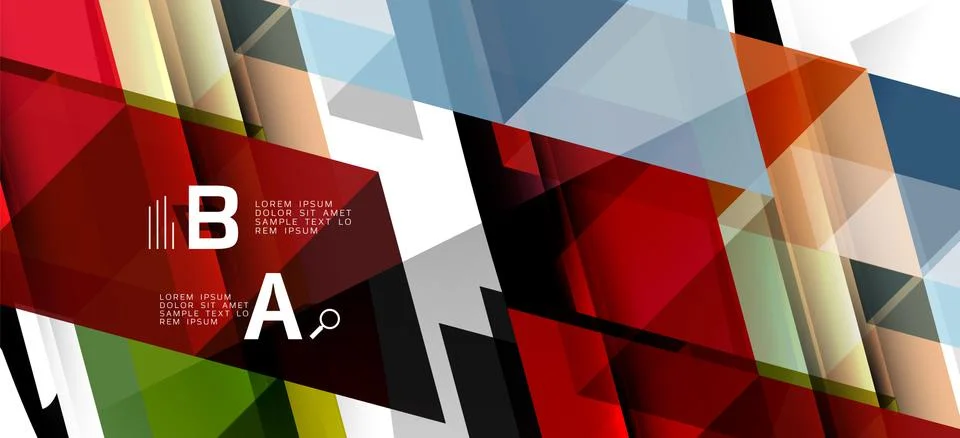 Abstract triangle pattern, colorful backdrop. Presentation template. Modern Stock Illustration