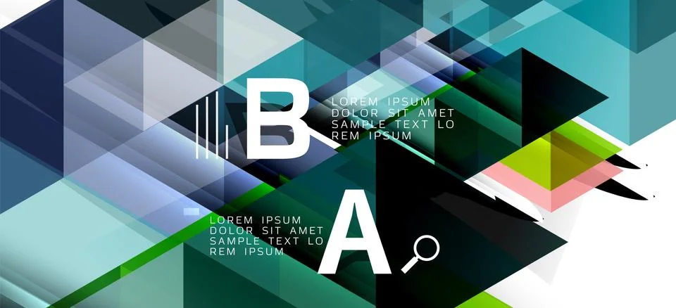 Abstract triangle pattern, colorful backdrop. Presentation template. Modern 스톡 일러스트