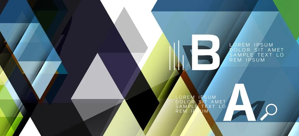 Abstract triangle pattern, colorful backdrop. Presentation template. Modern Stock Illustration