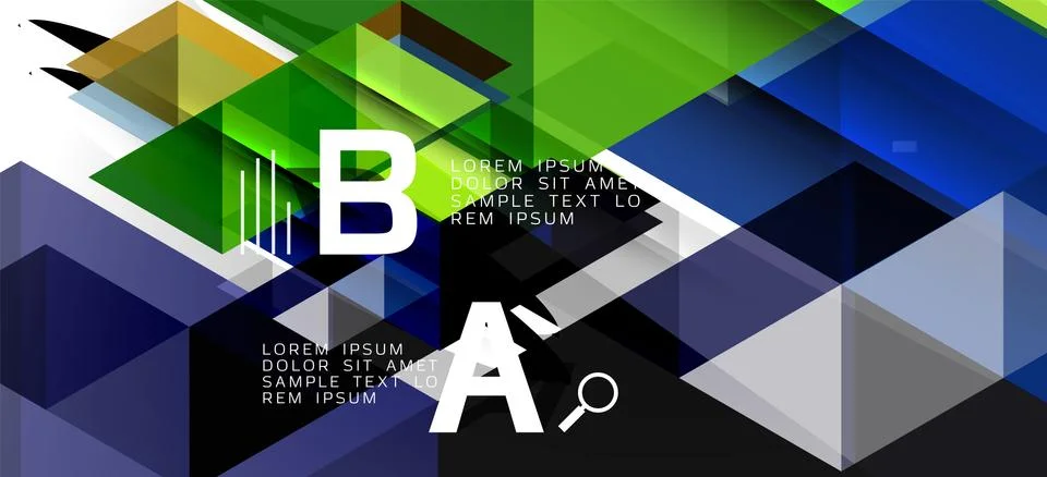 Abstract triangle pattern, colorful backdrop. Presentation template. Modern Stock Illustration