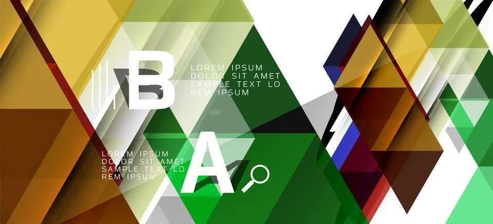 Abstract triangle pattern, colorful backdrop. Presentation template. Modern Stock Illustration
