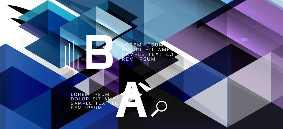 Abstract triangle pattern, colorful backdrop. Presentation template. Modern Stock Illustration