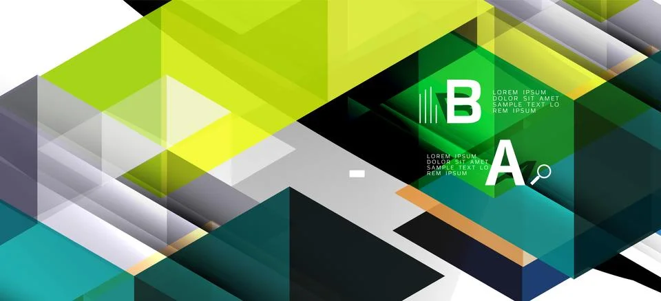 Abstract triangle pattern, colorful backdrop. Presentation template. Modern Stock Illustration