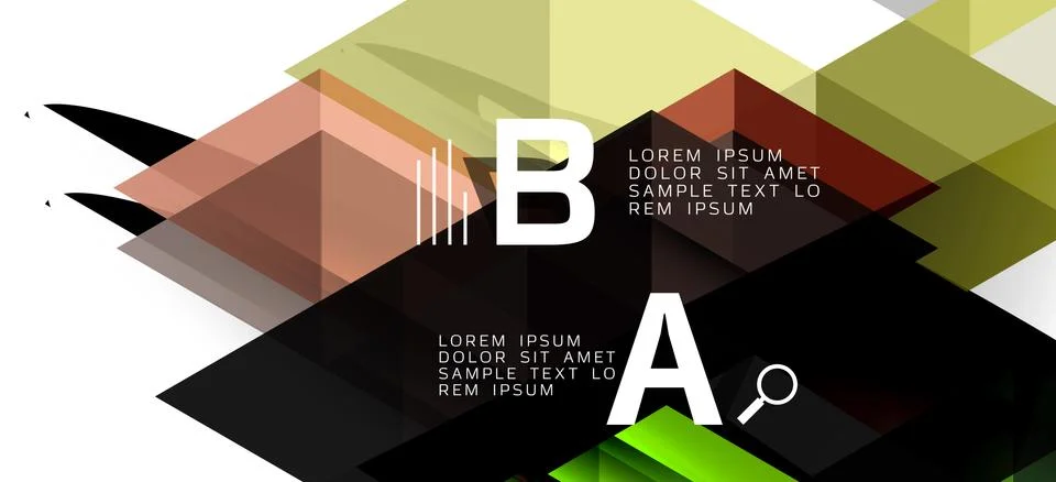 Abstract triangle pattern, colorful backdrop. Presentation template. Modern Stock Illustration