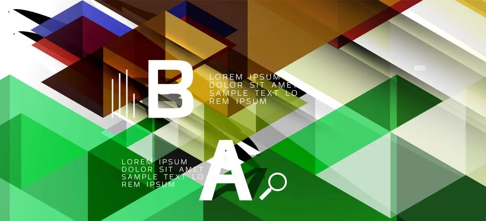 Abstract triangle pattern, colorful backdrop. Presentation template. Modern Illustrazione stock