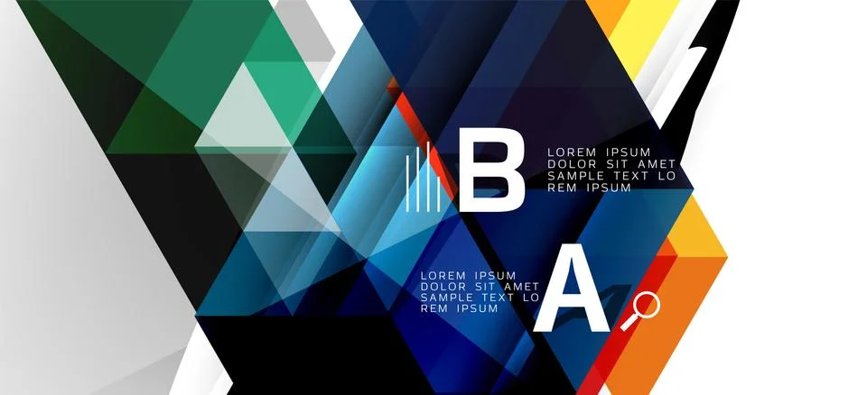 Abstract triangle pattern, colorful backdrop. Presentation template. Modern Illustrazione stock