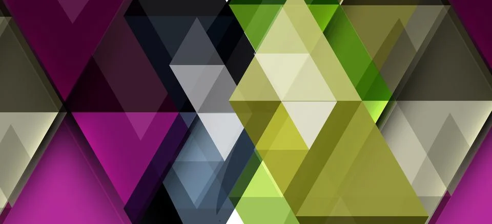 Abstract triangle pattern, colorful backdrop. Presentation template. Modern Stock Illustration