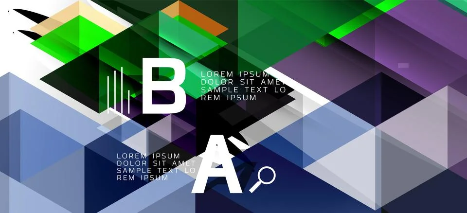 Abstract triangle pattern, colorful backdrop. Presentation template. Modern Stock Illustration