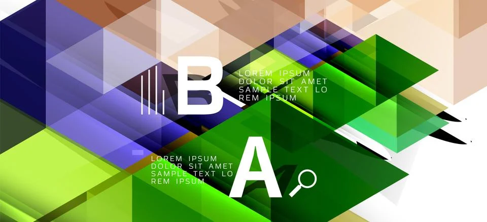 Abstract triangle pattern, colorful backdrop. Presentation template. Modern Stock Illustration