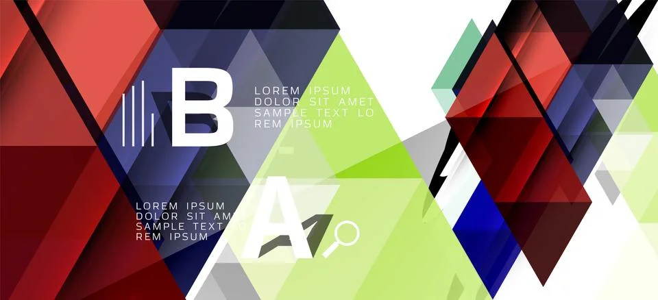 Abstract triangle pattern, colorful backdrop. Presentation template. Modern 스톡 일러스트