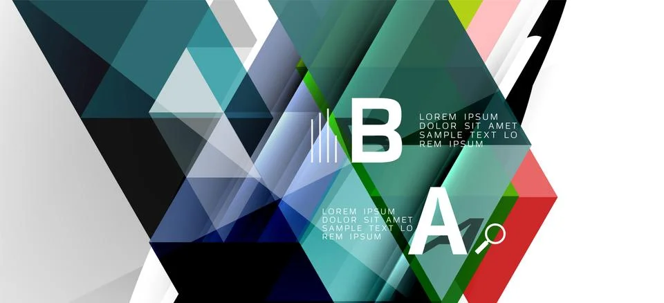 Abstract triangle pattern, colorful backdrop. Presentation template. Modern Illustrazione stock