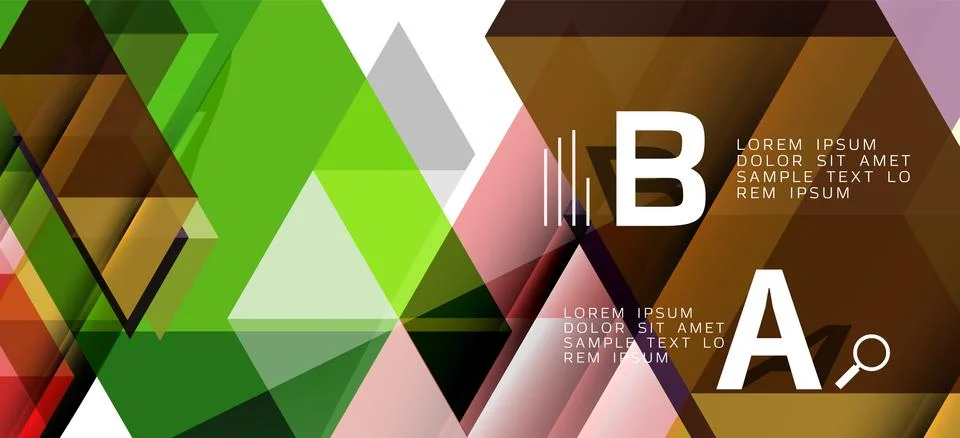 Abstract triangle pattern, colorful backdrop. Presentation template. Modern Illustrazione stock