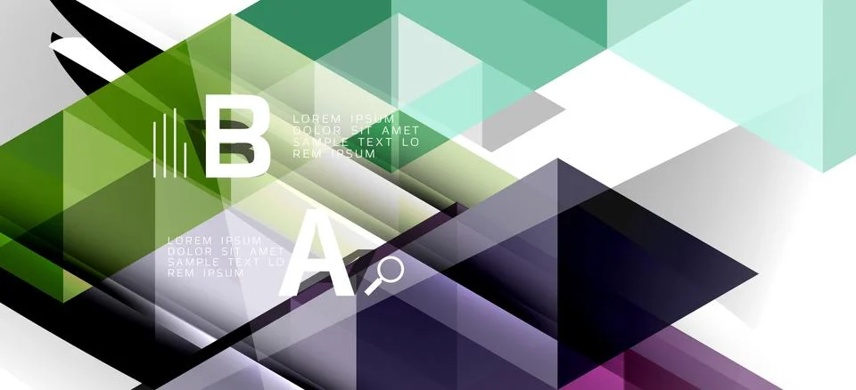 Abstract triangle pattern, colorful backdrop. Presentation template. Modern Illustrazione stock