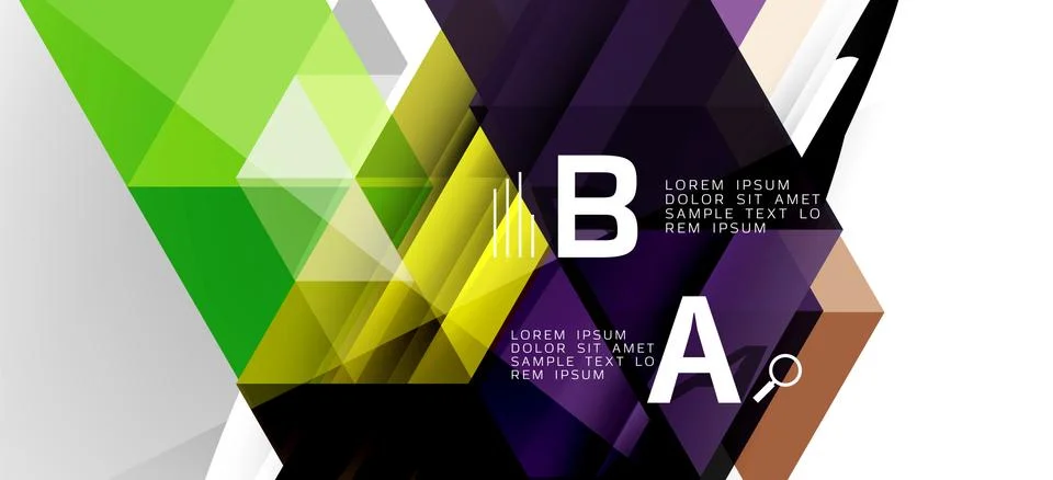 Abstract triangle pattern, colorful backdrop. Presentation template. Modern 스톡 일러스트