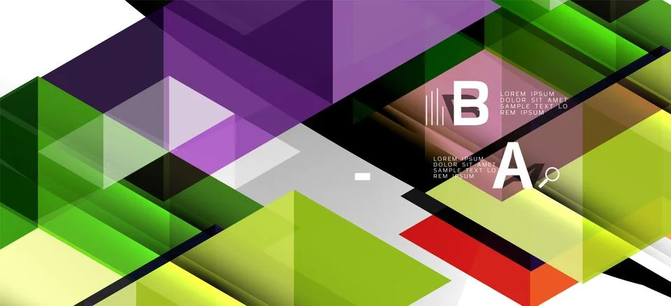 Abstract triangle pattern, colorful backdrop. Presentation template. Modern Stock Illustration