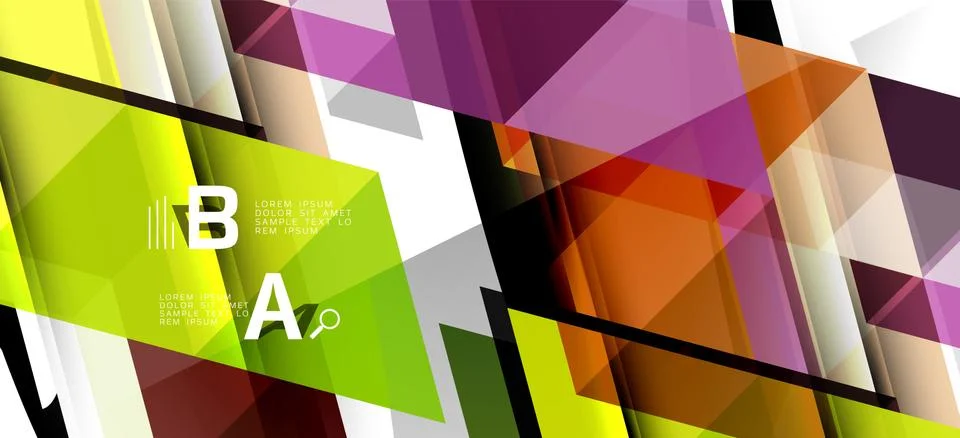 Abstract triangle pattern, colorful backdrop. Presentation template. Modern Stock Illustration