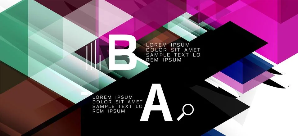 Abstract triangle pattern, colorful backdrop. Presentation template. Modern Stock Illustration