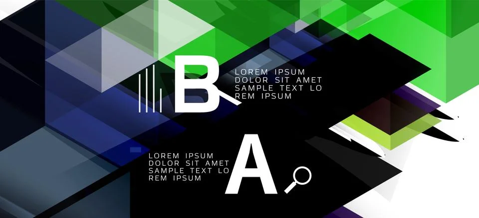 Abstract triangle pattern, colorful backdrop. Presentation template. Modern Illustrazione stock