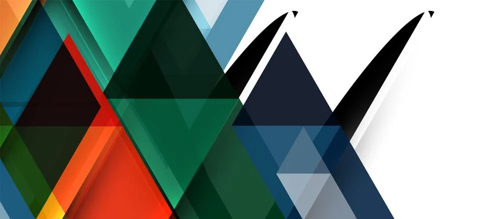 Abstract triangle pattern, colorful backdrop. Presentation template. Modern Stock Illustration