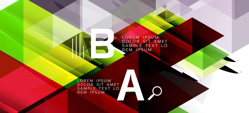 Abstract triangle pattern, colorful backdrop. Presentation template. Modern Stock Illustration