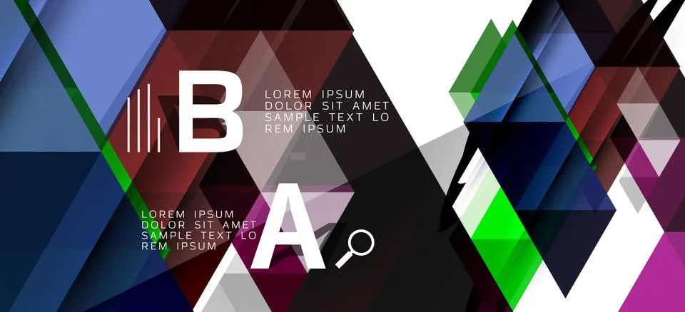 Abstract triangle pattern, colorful backdrop. Presentation template. Modern 스톡 일러스트
