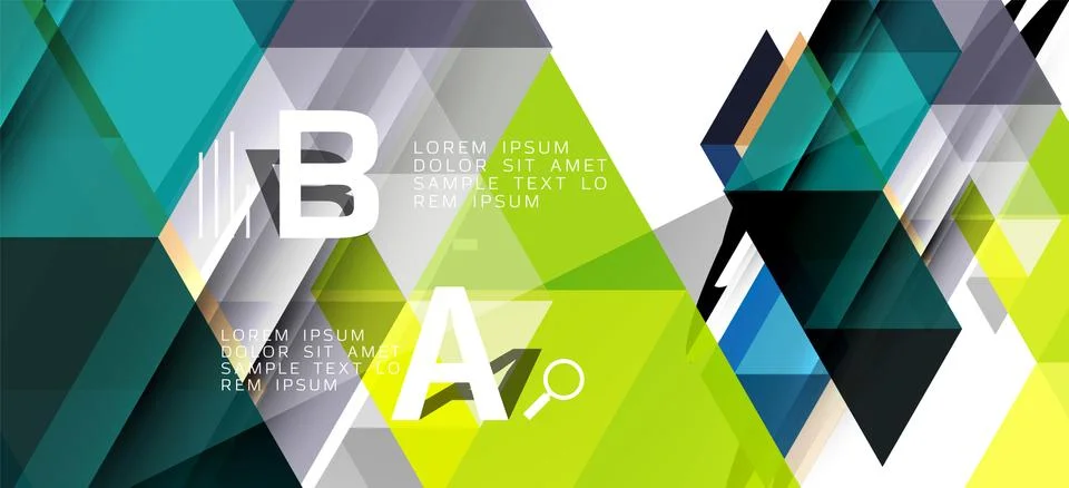 Abstract triangle pattern, colorful backdrop. Presentation template. Modern Illustrazione stock